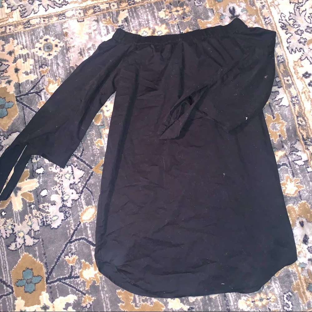 Black off-the-shoulder dress